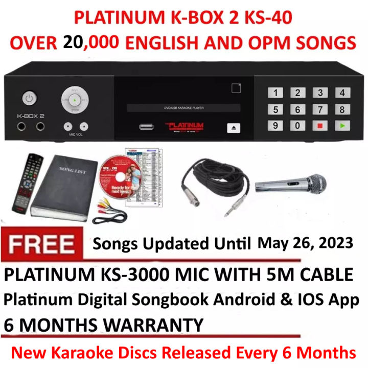 Platinum K-BOX 2 KS-40+ DVD Karaoke Player with 20000 Songs and ...