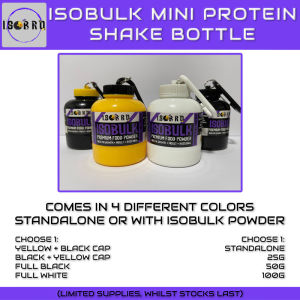 IsoBroSG IsoBulk Mini Protein Shake Bottle | 100g Isopod Food Powder Dispenser Storage | Reusable Nutrition Shaker