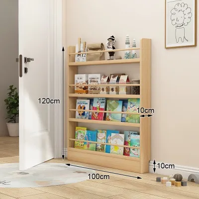 Wooden Book Shelf Rak Buku Bookcase Against Wall Book Rack Bookshelf Almari Buku Book Storage Rack Display Rack 实木书架