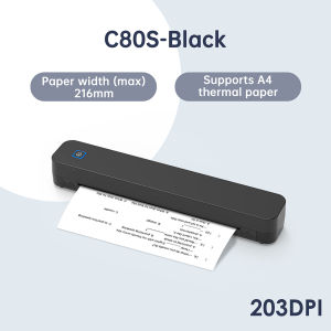 Máy scan hình xăm mini FlashLabel C80 Máy In Nhiệt Mini Khổ A4 Di Động FlashLabel C80Độ phân giải in 203dpi