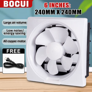 Bocui  Louvered exhaust fan 6/8/10/12 inch wall-mounted home kitchen bathroom office strong wind energy-saving ventilation fan