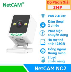 Camera WiFi Trong Nhà NetCAM NC2 2MP Ghi hình có màu vào Ban đêm Đế nam châm dễ lắp đặt nhiều vị trí