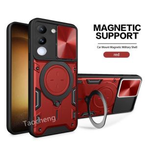 Vivo V29e เคส V29 Pro 5G สำหรับ Vivo V29E V29 Pro V29e VivoV29e 5G 2023เกราะเคสโทรศัพท์โลหะผสมเคสที่รองรับกันกระแทกฝาหลังหน้าต่างเลื่อนกระพริบ