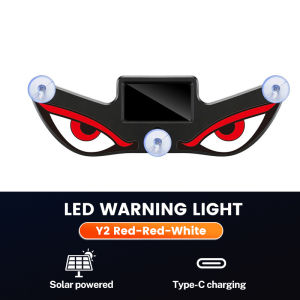 Solar Demon Dynamic Eyes LED Light For Car Atmosphere Lamp Rear Window Warning Light No Wiring Required USB Rechargeable