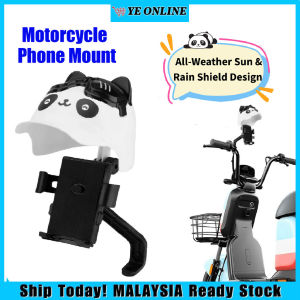 360° Motor Phone Holder Sunshade Rainproof Mount Universal Bicycle Mirror Mount Adjustable Mini Hat Phone Holder
