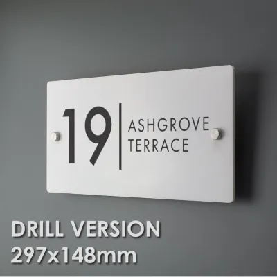 Contemporary Modern House Number Sign Printed Address Signage