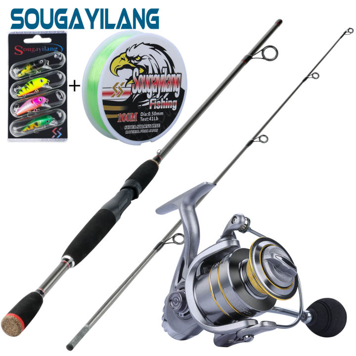 Spinning 2 Sections 1.8M Fishing Rod and Spinning Reel Set (1.8m