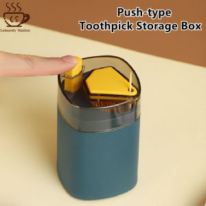 Nordic Minimalist Style Push-type Toothpick Box Portable Automatic Push-in Toothpick Organizer Storage Box Dustproof