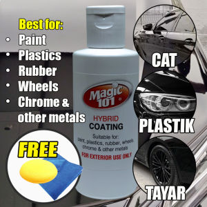 [Magic 101] Coating Hibrid Kereta 150ml / Magic101 Hybrid Coating 150ml / Quick Coating / Waterproof Car Paint Sealant / Polish FREE round sponge + microfiber cloth