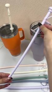 WH Wheatfield Life Store Silicone Straw New food-grade silicone straw   universal reusable  dust-proof with cover  integrated straw  environmentally friendly  durable  safe and non-toxic  odorless