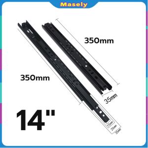 Masely Drawer slide rail three-section guide 12in 14in chdrawer roller