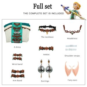 Game Zelda Cosplay Tears of the Kingdom Princess Zelda&Link Cosplay Costume Shirt Cloak Accessories Sets Adult Outfit