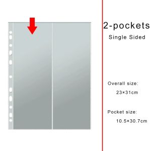 GOUPDO 11-Hole Photo Album Pages Clear A4 Card Pages Binder Refill Multi-Pockets Photocards Sleeves