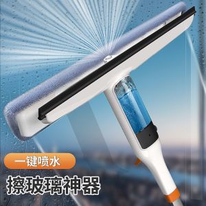 Glass cleaning artifact for household high-rise exterior windows cleaning and scrubbing wiper extension rod double-sided wiping special tool