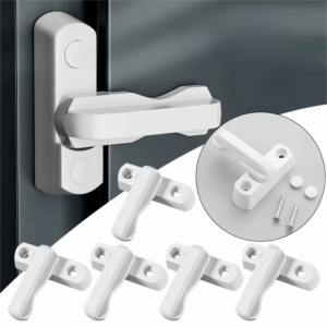GOUPO Stainless Steel Door T-Lock Sweep Latch Open Inside Outside Window Sash Lock Household Use Plastic Safety Lever Handle Home Window