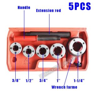 Pipe Threading Tool with Ratchet Handle - Includes 3/8" 1/2" 3/4" 1" 1 1/4" 1 1/2" 2" mold