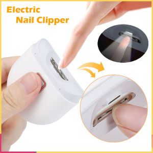 กรรไกรตัดเล็บไฟฟ้าอัตโนมัติพร้อมเครื่องบดเล็บเบาสำหรับเด็กผู้ใหญ่ที่กันจอนเล็บ USB ชาร์จเครื่องตัดเล็บแต่งเล็บ