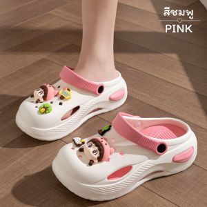 🌈รองเท้าแตะ🌈 หัวโต ลายการ์ตูน น่ารัก ยางนิ่มไม่แข็ง สวมใสสบายใส่สบาย รองเท้า  แบบสวมรัดส้น พื้นนุ่ม สุดคาวาอี้ รองเท้าหัวโตน่ารักมากก🌈ว