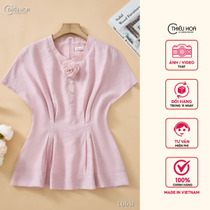 Áo kiểu trung niên thiết kế dịu dàng nữ tính với chất liệu Tơ Nhật thoáng mát AN4L0631 Thương hiệu Thiều Hoa
