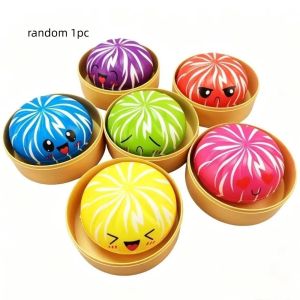 ZHITTY Simulation Dumplings Steamed Bun Squishy Toy Slow Rebound Slow Rising Dumpling Squishy Toy Ornament Colorful Steamed Bun Fidget Toy Decoration