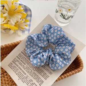 13th Ave Blue  Series Sweet Hair Tie Korean Ins Wind Hair Tie Floral Daisy Wave Dot Hair Rope Hairband 现货发圈发箍