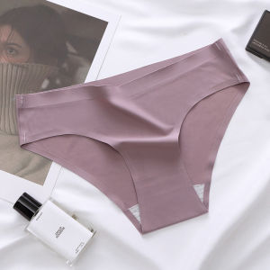 WOMEN PH Seamless Underwear Lady Ice Silk Solid Color Breathable Soft Traceless Ice Silk Panty Comfortable Ladys Wear Lingerie