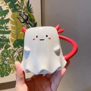 Starbucks Coffee Cup Halloween Little Devil Ceramic Mug with Stirring Stick