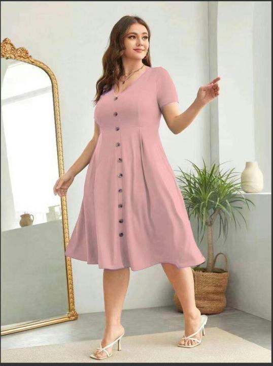 sachin and babi light blue dress Plus Size Spring Long Puff Sleeve Knee Length Swing Smocked Tiered Woman  Lady Elegant Casual Dresses main image 0