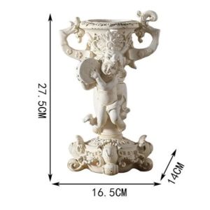 FFBH Angel Figurine Candle Holder Vintage Candle Holders Aesthetic Elegant Candlestick Decorative Luxury Candlesticks Home Decoration 4P6B8