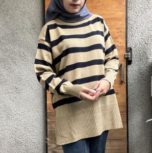 Celio Sweater Knit Motif Strip LD 126cm