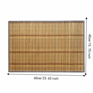 JAYQQ Việc liên kết các cạnh Tấm lót bàn bằng tre Mộc mạc Nhẹ Tấm lót bàn ăn dệt   Hình elip Tấm lót bàn bếp Trang trí nhà bếp