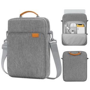 WELLNOW Universal Tablet Sleeve Case 9/11/13.3 inch Concealed Hand Strap Shoulder Bag Stylish Shockproof Digital Accessories Organizer for Surface Go/Galaxy Tab