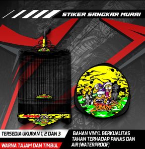 Stiker Decal Sangkar Burung Murai Sangkar Bulat Custom High Quality Desain Minion Anti Air
