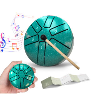3 Inches 6 Notes Steel Tongue Drum Rain Drum for Outside Mini Handpan Drum Ethereal Drum Yoga