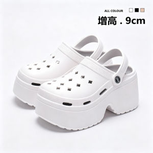 [Free Shipping] Summer Casual Outdoor Wear Thick-Soled Non-Slip CoupleS Style MenS Clogs And WomenS Open-Toe Sports Slippers With 9Cm Thick Soles