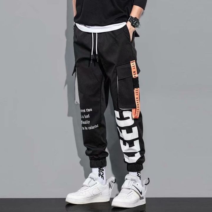 saferido Corduroy Casual Pants for Men's Loose Sports Stitching Pocket Overalls All-match Hip-hop Street Trendy Trousers Spring Autumn main image 0