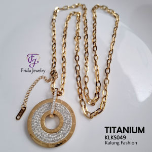 Kalung Wanita Titanium Rante Panjang Mewah Anti karat Perhiasan fashion Premium klks049
