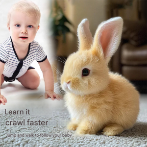 【Ready Stock】Electric Simulation Plush Rabbit Walking Interactive Toys Soft Cute Cartoon Bunny Doll Home Decor Kids Gift