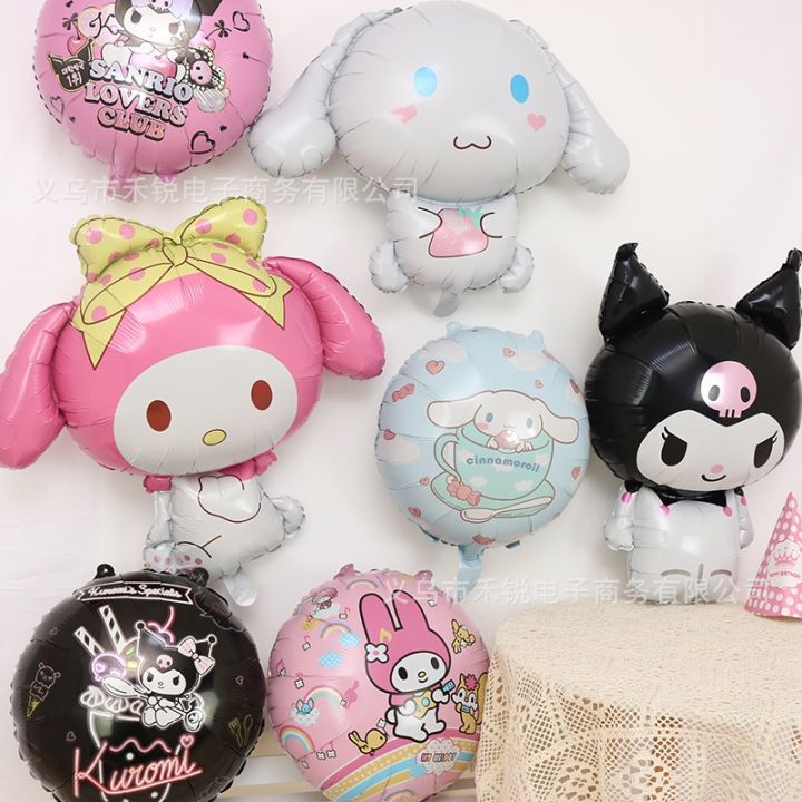 Children Balloon Cartoon Kuromi Cinnamon Dog Sanrio KT Cat Melody Aluminum Film Birthday Party