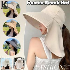 Keranixy Women Beach Hat Korean Summer Sun Hats UV Protection Large Brim Adjustable Shawl Fisherman Hat