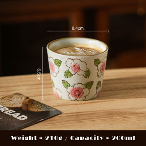 Vision 200ml Japanese Coffee Mug Retro Ceramic Mugs Hand Brewed Coffee Cup Office Tea Cup Sharing Mug Milk Cup Ins Handless Cups House Cupware Kung Fu Tea Cup