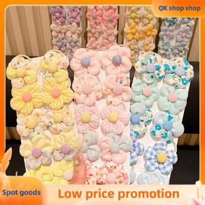 ✨QK shop✨ 10Pcs Colorful Sweet Flower Elastic Hair Bands Cute Fashion Ponytail Holder Children Scrunchies Rubber Band Hair Accessories