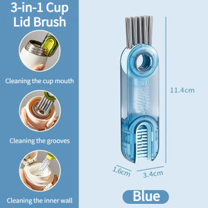 3 in 1 Baby Bottle Brush Feeding Bottle Gap Cleaning Brush Cup Glass Coffee Mug Lid Brush Crevice Cleaner