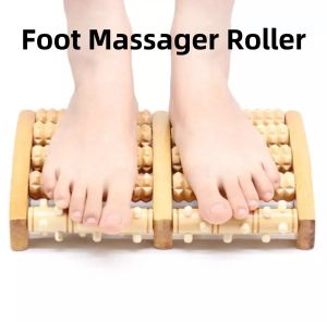 SG SELLER 6 Row Wooden Foot Massager Roller Relieve Plantar Fasciitis Stress Heel Arch Pain Shiatsu Acupressure Relaxation