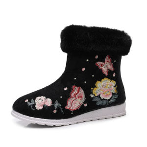 แฟชั่นฤดูหนาวรองเท้าปักรองเท้าบูทสําหรับผู้หญิง Bota เครื่องแต่งกายโบราณ Botines Para Mujeres Hanfu ผู้หญิงรองเท้า Botas Mujer