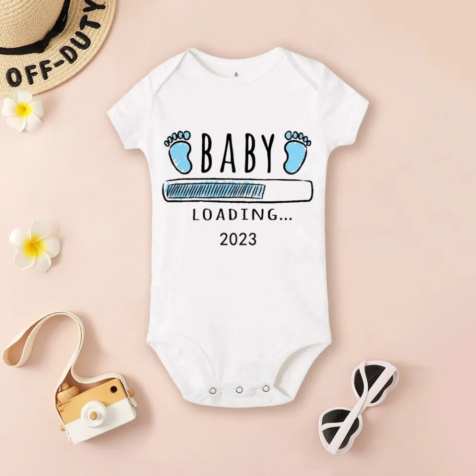 Baby Coming Soon 2023 Baby Announcement Newborn Romper Infant Boys