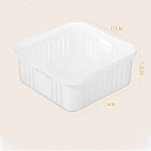 Clear Meat Freezing Box Kitchen Organizer Refrigerator Storage Box 4/6 in 1 Refrigerator Food Vegetable Fruit Storage Box/ Kitchen Chopped Green Onion Drain Divided Container Home Living