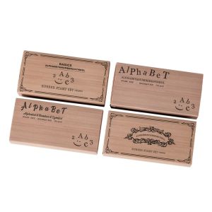 NOBLELYN 70 Pcs Wooden Handle Wooden Rubber Stamp Set Rubber Stamp Standard Size Number Stamp Set Precise Standard Seal Stamp