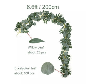 [SG STOCK] Backdrop Eucalyptus Leaves 2M Party Wedding Decoration Wreath Garland Artificial Eucalyptus Fake Vines Rattan Artificial Plants