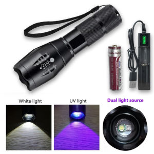 SENTER 2 LED PUTIH DAN UV (ULTRA VIOLET) 2 IN 1 - BISA DI CAS - BISA DI ZOOM
